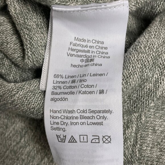 J. Crew Linen Blend Knit Henley Sweater Lightweight Heathered Gray Sz LG AX853 - Picture 6 of 8